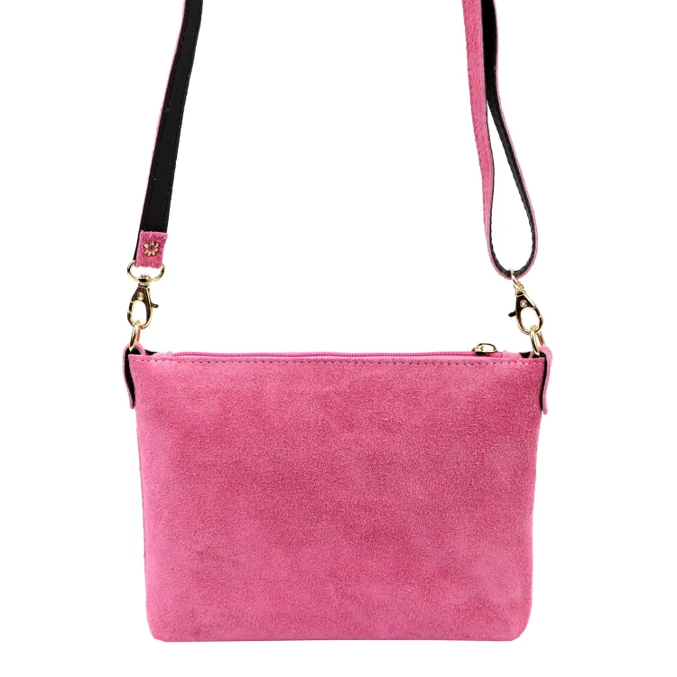 Vera Pelle Torebka Damska Listonoszka Skórzana Mała Złote Okucia Crossbody