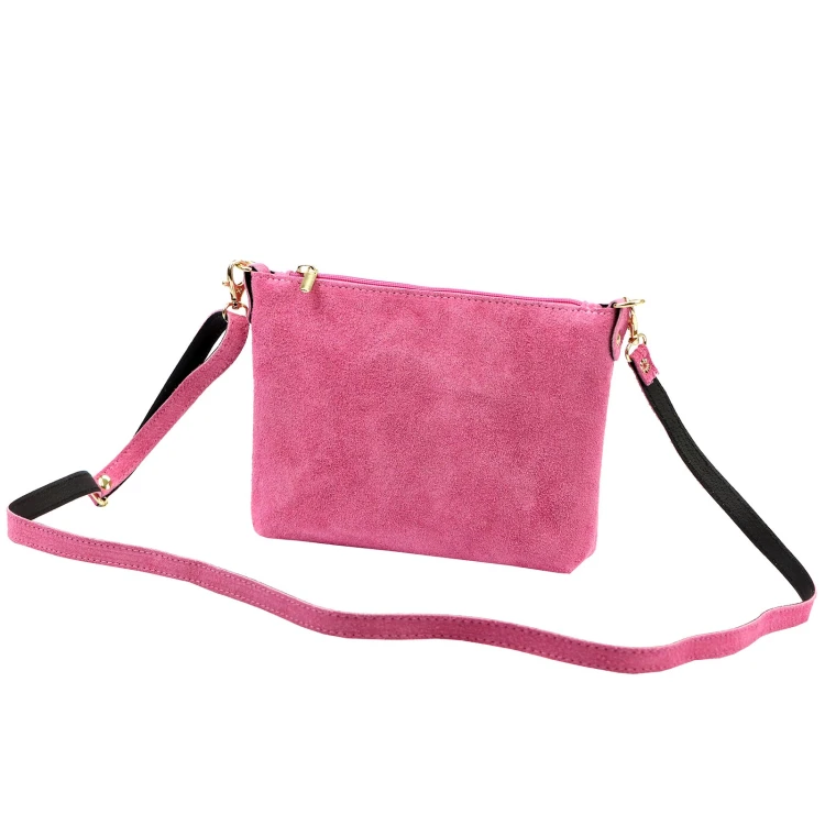 Vera Pelle Torebka Damska Listonoszka Skórzana Mała Złote Okucia Crossbody