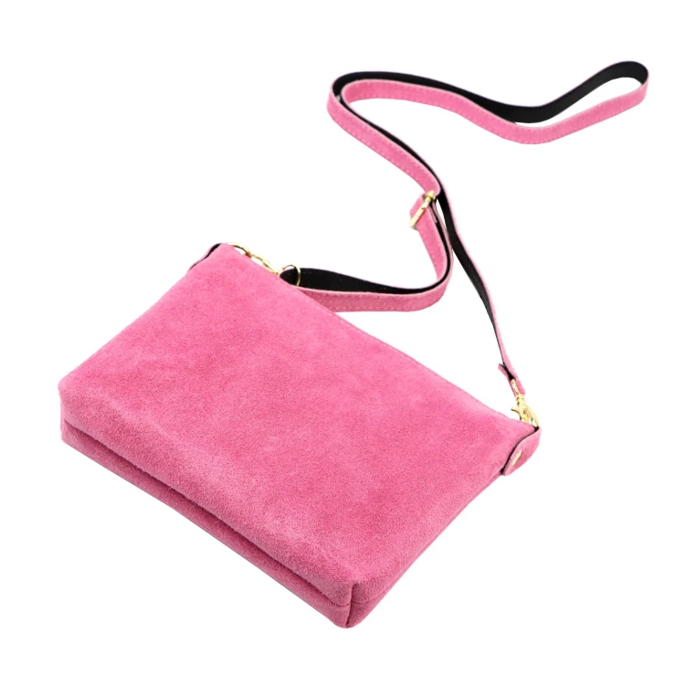 Vera Pelle Torebka Damska Listonoszka Skórzana Mała Złote Okucia Crossbody