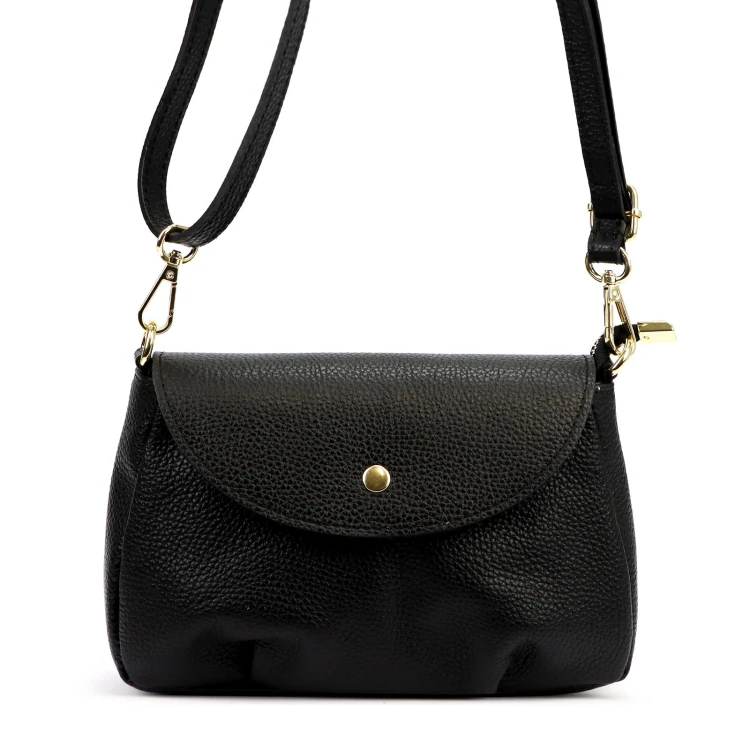 Mała skórzana torebka listonoszka Luka 26-109 DOLLARO z klapą