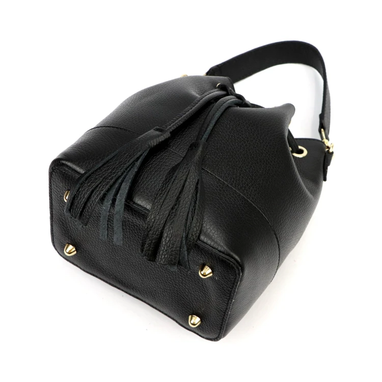 Mała skórzana torebka worek z frędzlami Luka 26-114 DOLLARO