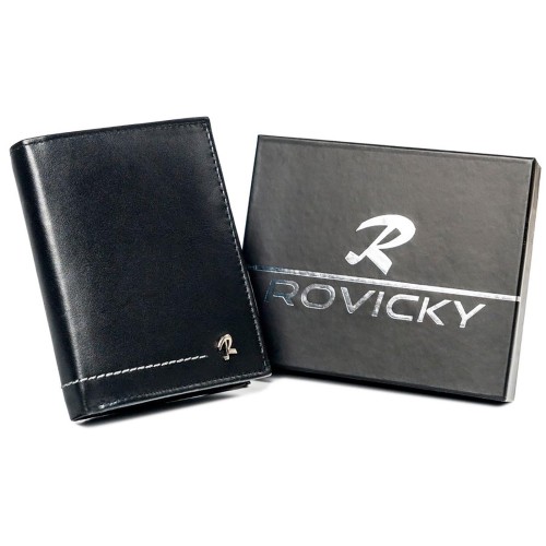 Skórzany portfel męski na dowód rejestracyjny - Rovicky