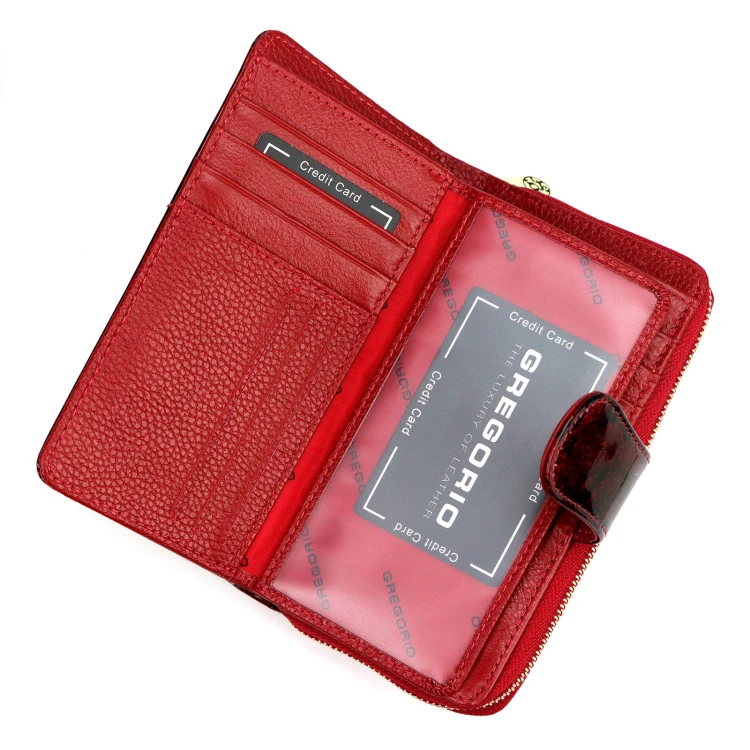 Podłużny portfel damski Gregorio FRL-116 w kwiaty