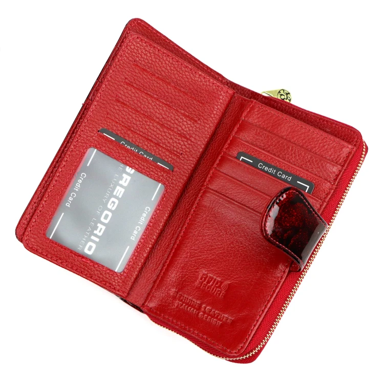 Podłużny portfel damski Gregorio FRL-116 w kwiaty