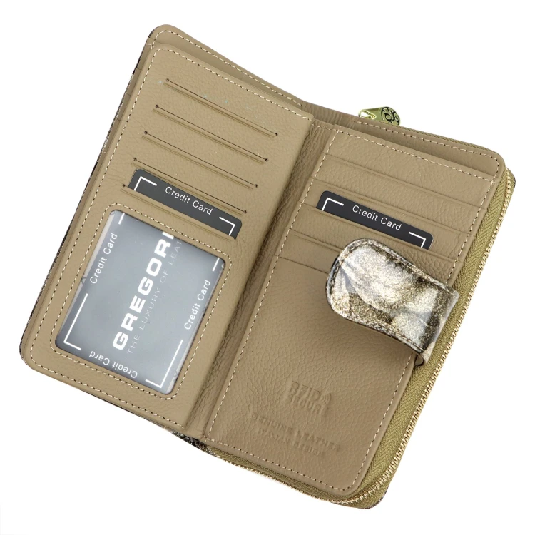 Podłużny portfel damski Gregorio FRL-116 w kwiaty