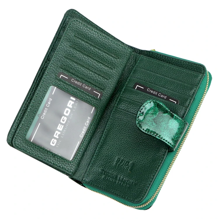 Podłużny portfel damski Gregorio FRL-116 w kwiaty