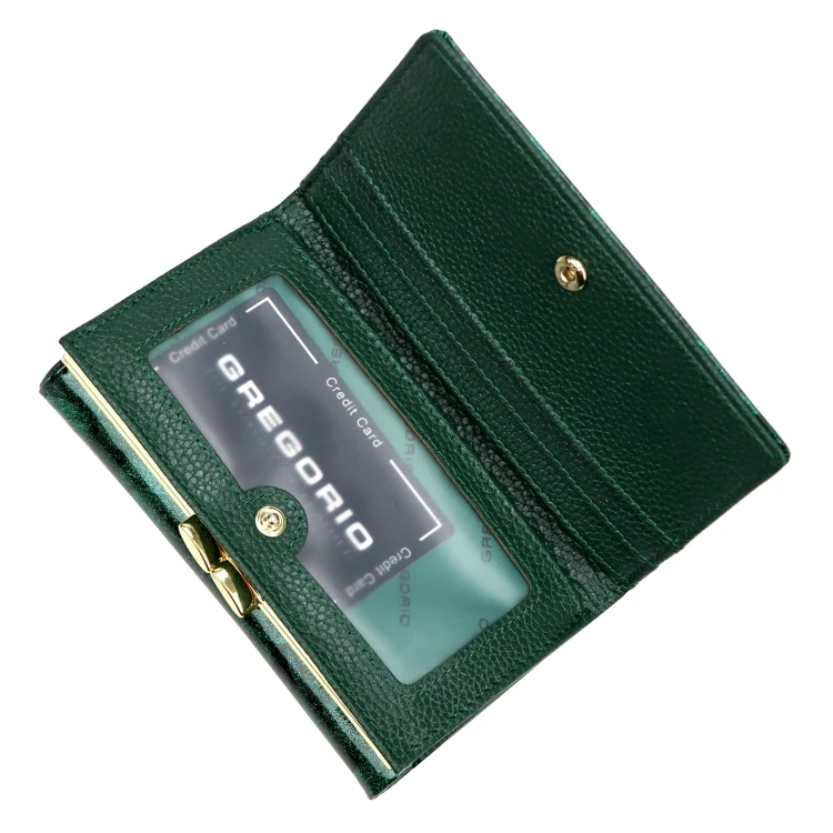 Lakierowany portfel damski Gregorio FRL-108 w kwiaty z biglem
