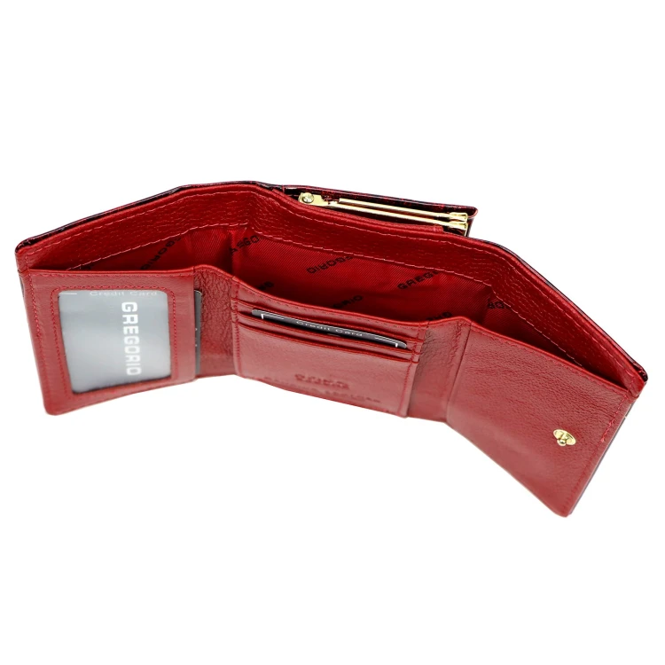 Poziomy portfel damski Gregorio FRL-117 w kwiaty z biglem