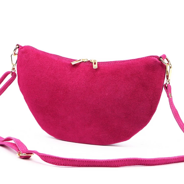 Vera Pelle Torebka Damska Listonoszka Skórzana Mała Złote Okucia Crossbody