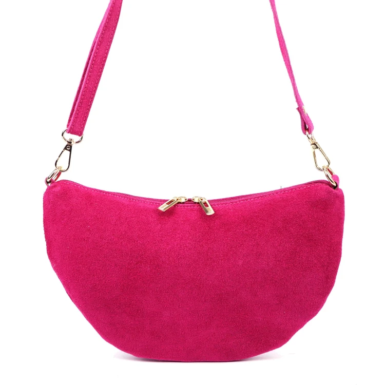 Vera Pelle Torebka Damska Listonoszka Skórzana Mała Złote Okucia Crossbody