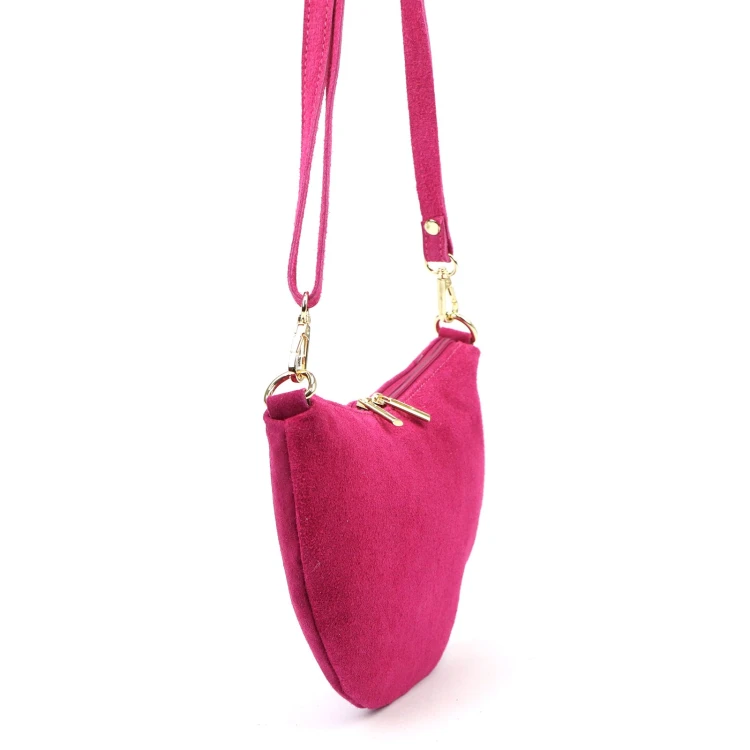 Vera Pelle Torebka Damska Listonoszka Skórzana Mała Złote Okucia Crossbody
