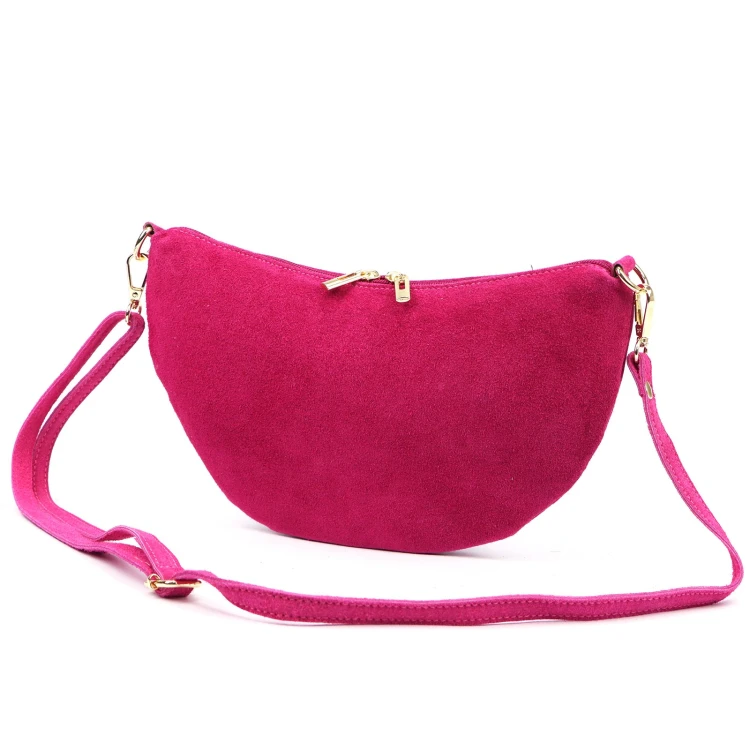 Vera Pelle Torebka Damska Listonoszka Skórzana Mała Złote Okucia Crossbody