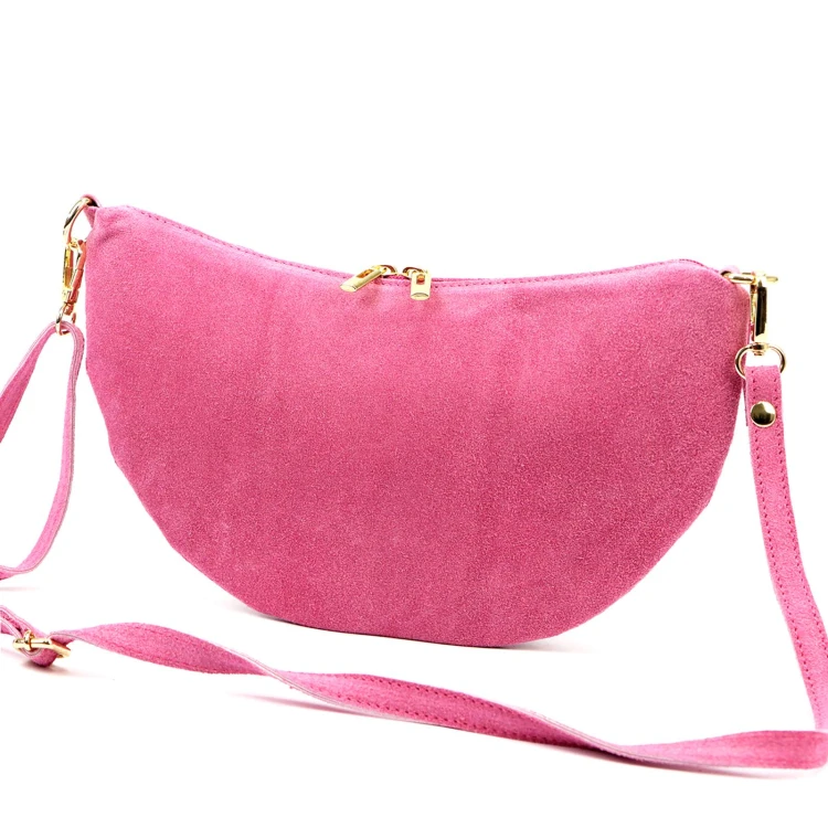 Vera Pelle Torebka Damska Listonoszka Skórzana Mała Złote Okucia Crossbody