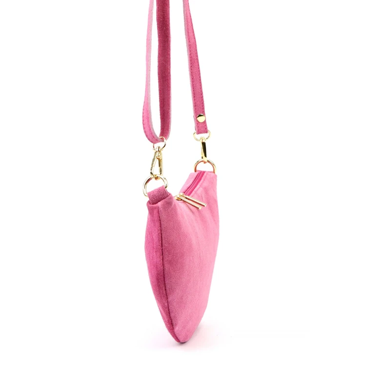 Vera Pelle Torebka Damska Listonoszka Skórzana Mała Złote Okucia Crossbody