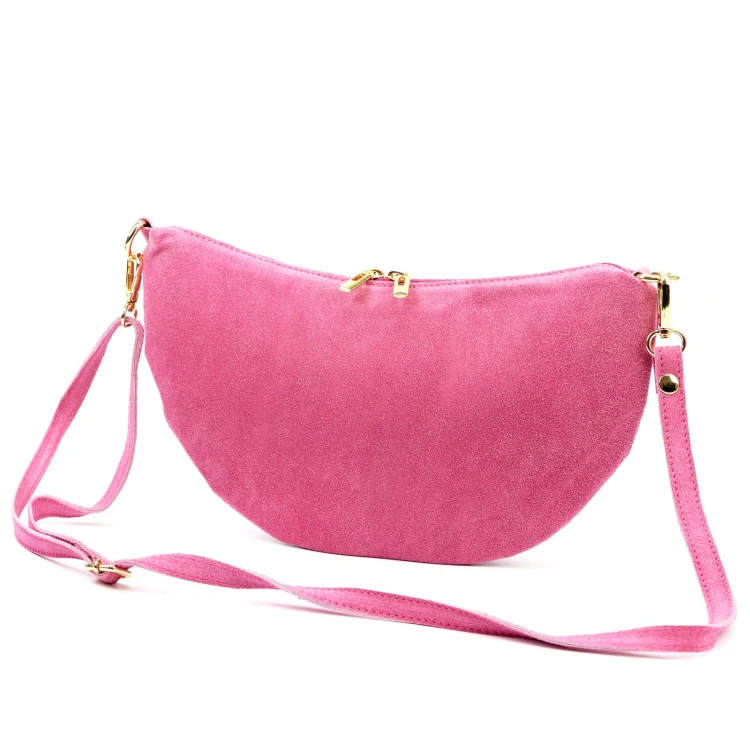 Vera Pelle Torebka Damska Listonoszka Skórzana Mała Złote Okucia Crossbody