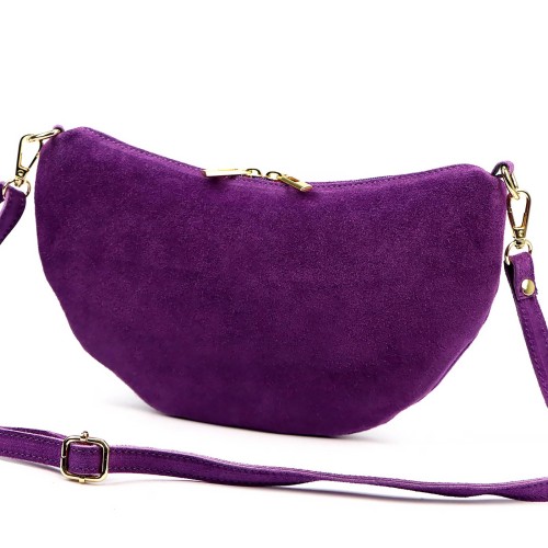 Vera Pelle Torebka Damska Listonoszka Skórzana Mała Złote Okucia Crossbody