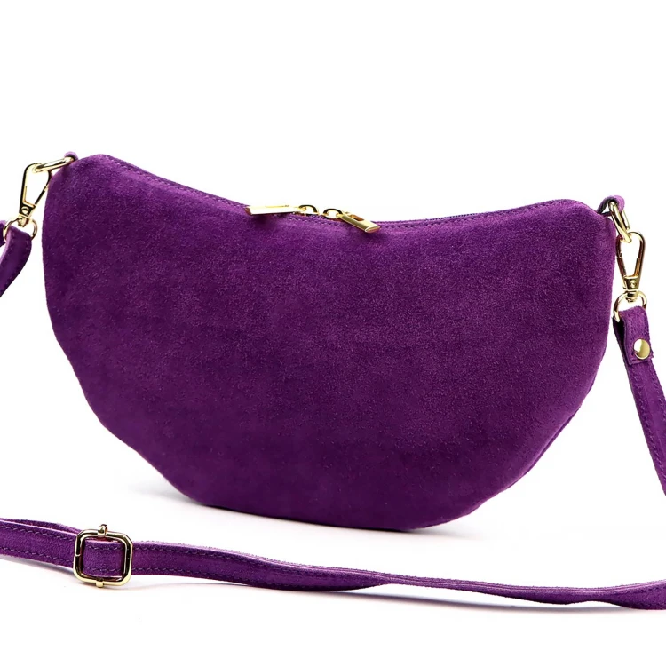 Vera Pelle Torebka Damska Listonoszka Skórzana Mała Złote Okucia Crossbody