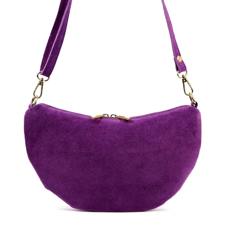 Vera Pelle Torebka Damska Listonoszka Skórzana Mała Złote Okucia Crossbody
