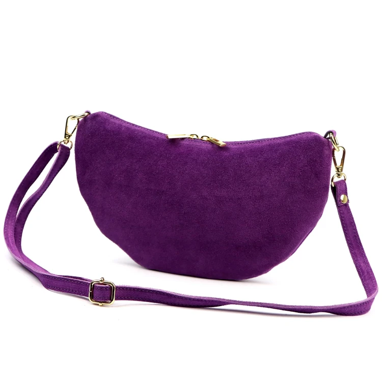 Vera Pelle Torebka Damska Listonoszka Skórzana Mała Złote Okucia Crossbody