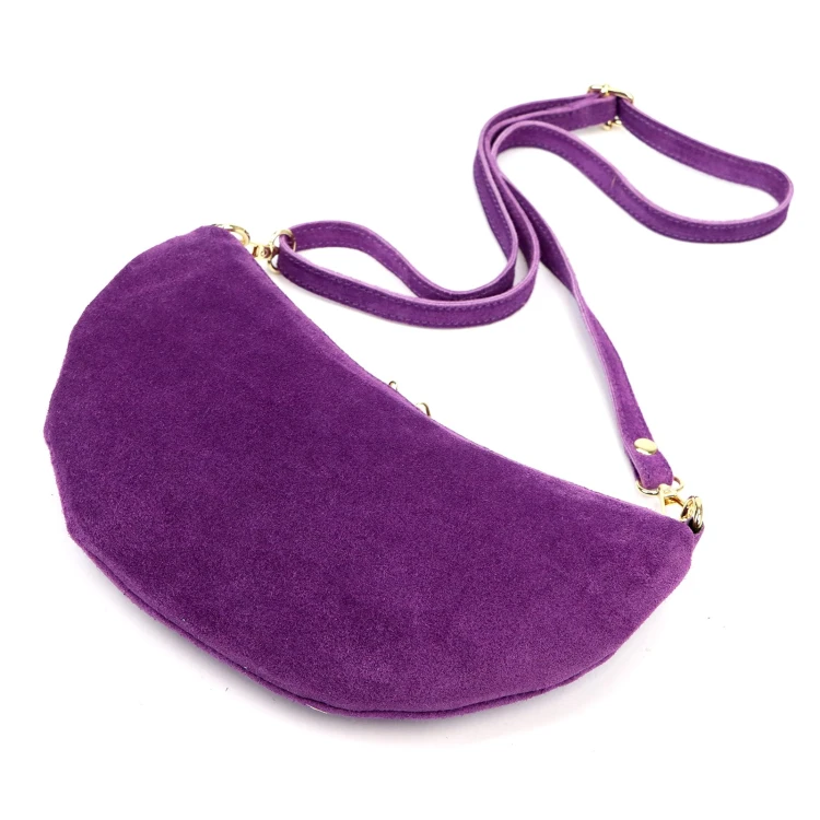 Vera Pelle Torebka Damska Listonoszka Skórzana Mała Złote Okucia Crossbody