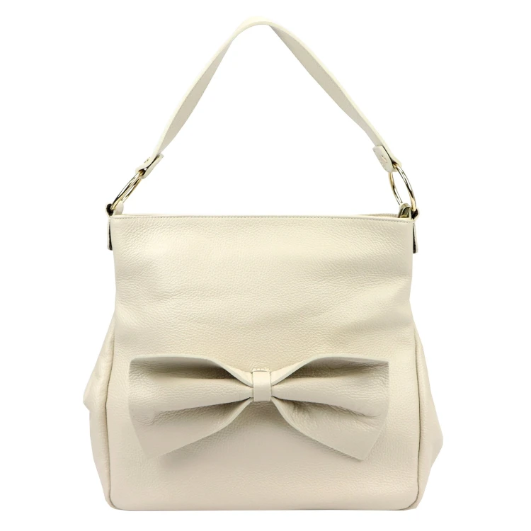 Vera Pelle Torebka Skórzana Damska Listonoszka Kokarda Pasek Na Ramię