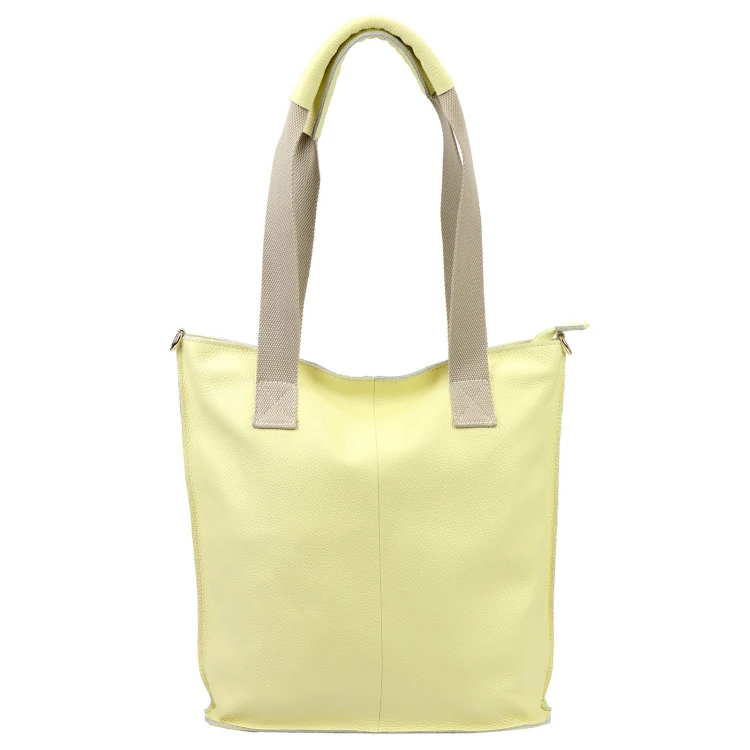 VERA PELLE Torebka Damska Shopper Skóra Naturalna Duża A4 Złote Okucia