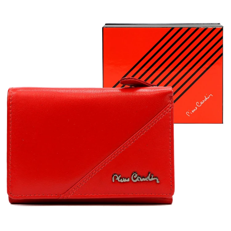 Pierre Cardin Damska Skórzana Portmonetka Zgrabna Portfel RFID Zatrzask