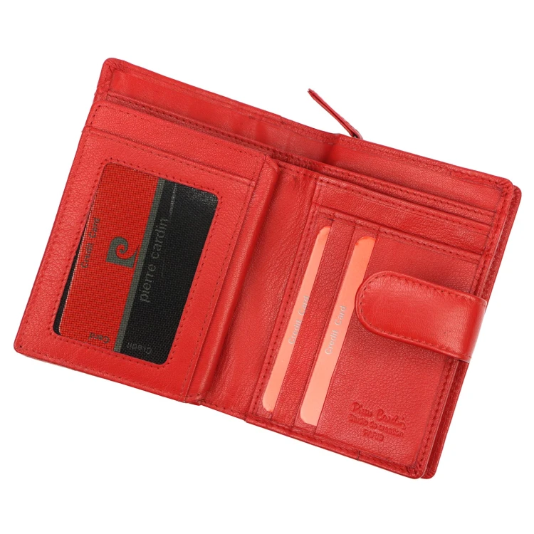 Pierre Cardin Pionowa Portmonetka Skórzany Pojemny Portfel RFID Zatrzask