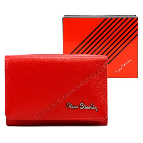 Pierre Cardin Portfel Damski Skórzany Średni RFID Zatrzask Skóra Naturalna