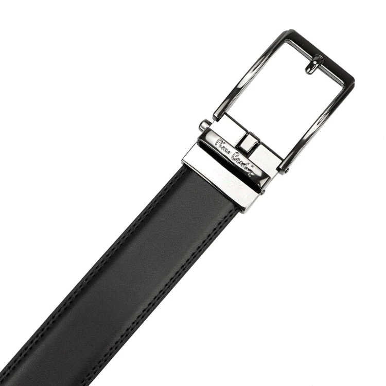 Czarny pasek męski Pierre Cardin 3361 GG46 130 cm