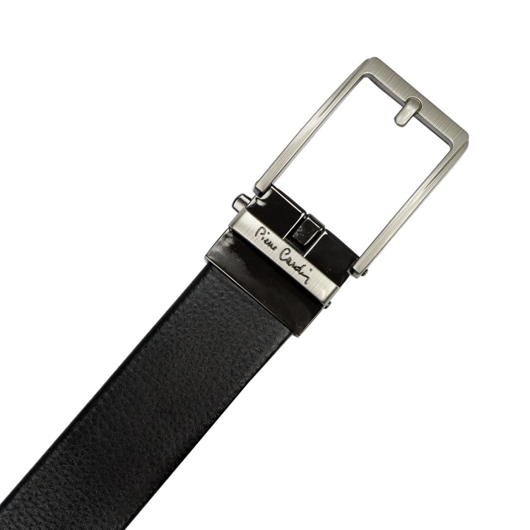 Czarny pasek męski Pierre Cardin 3362 GG47 130 cm