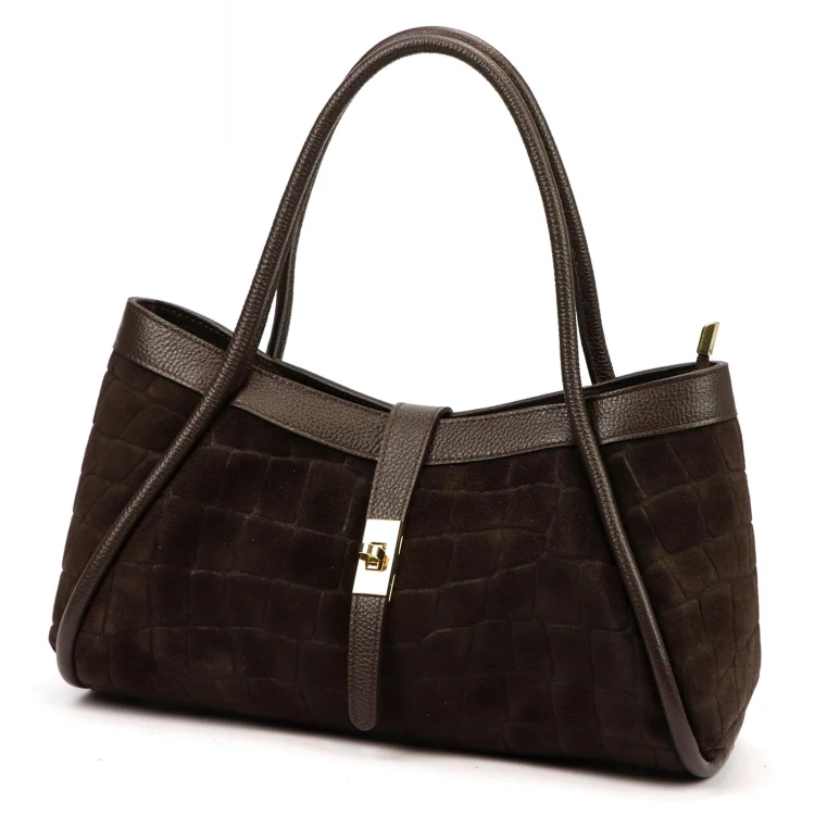 Skórzana torebka Camilla PREMIUM 10.014 CROCO z paskiem