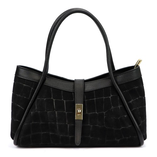Skórzana torebka Camilla PREMIUM 10.014 CROCO z paskiem