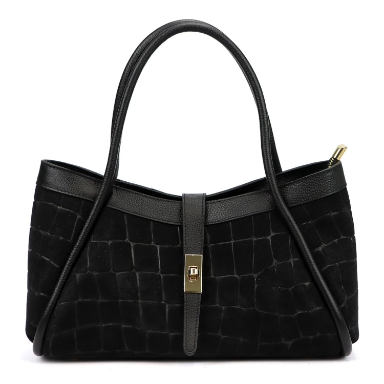 Skórzana torebka Camilla PREMIUM 10.014 CROCO z paskiem