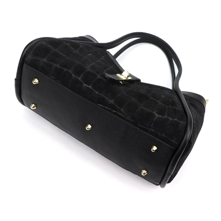 Skórzana torebka Camilla PREMIUM 10.014 CROCO z paskiem
