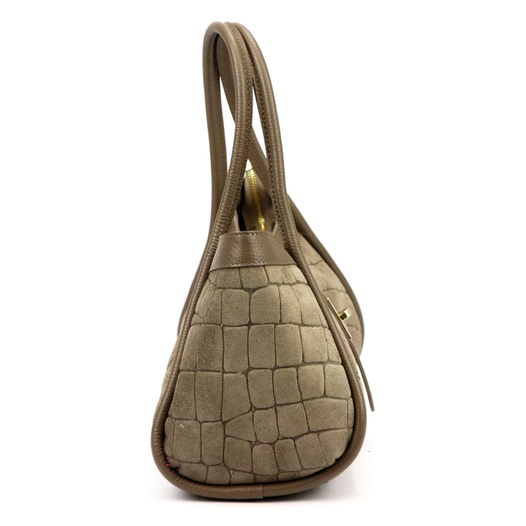 Skórzana torebka Camilla PREMIUM 10.014 CROCO z paskiem