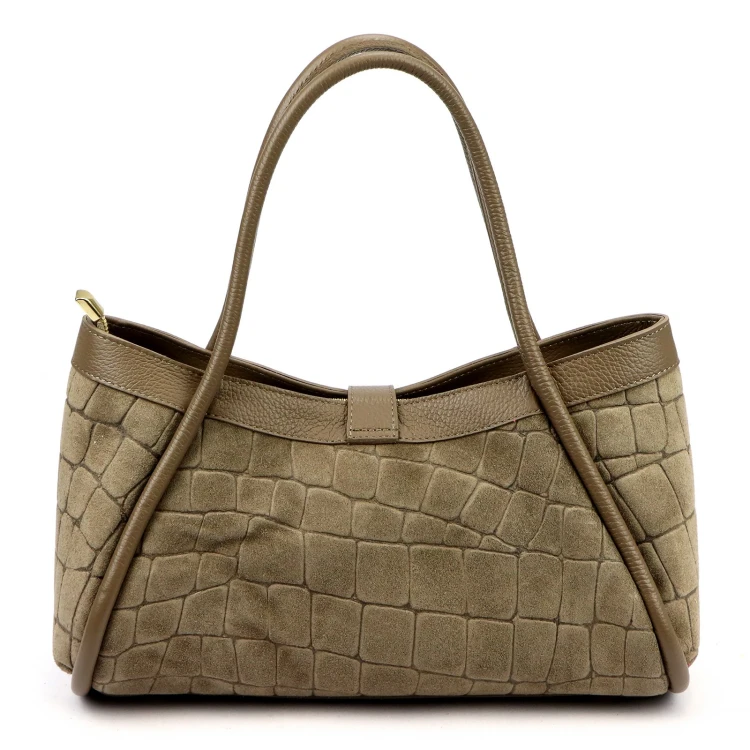 Skórzana torebka Camilla PREMIUM 10.014 CROCO z paskiem