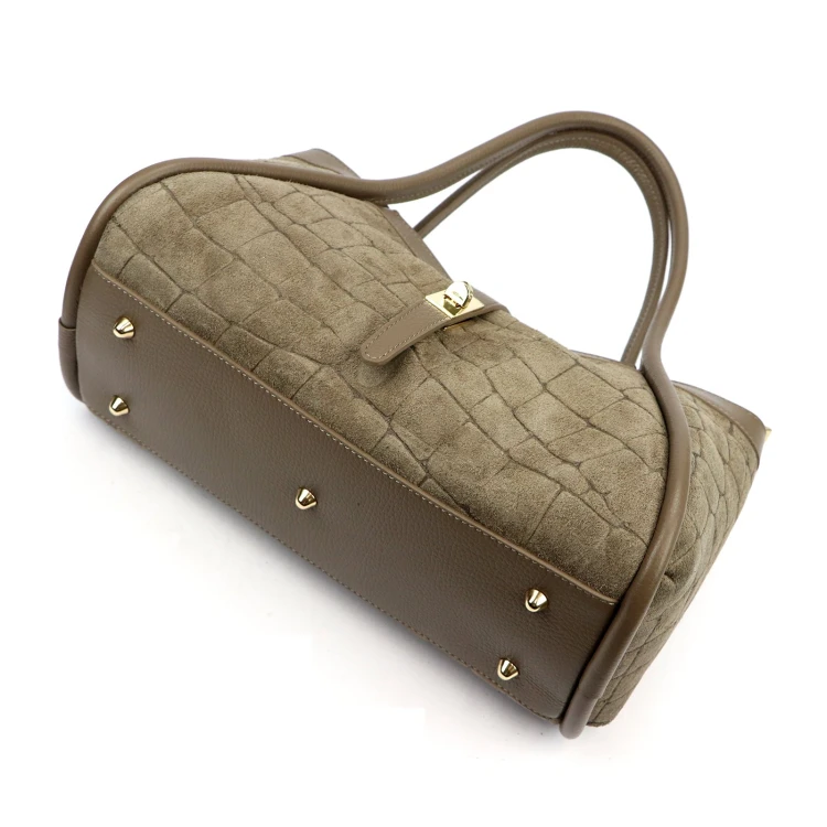 Skórzana torebka Camilla PREMIUM 10.014 CROCO z paskiem