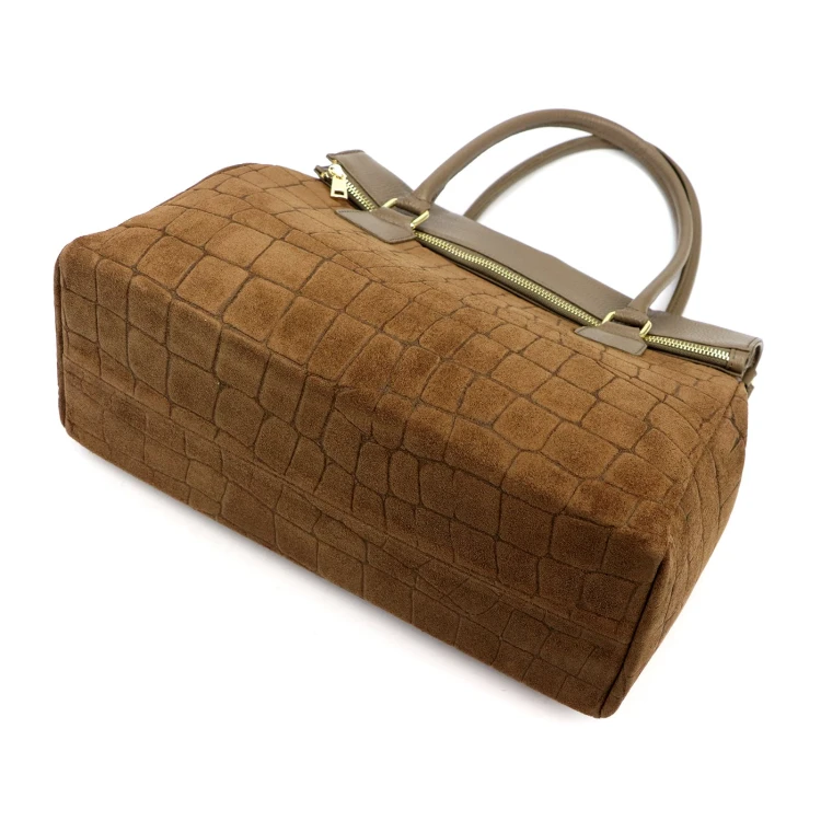 Skórzana torebka damska kuferek A4 Camilla Premium 10.015 Croco