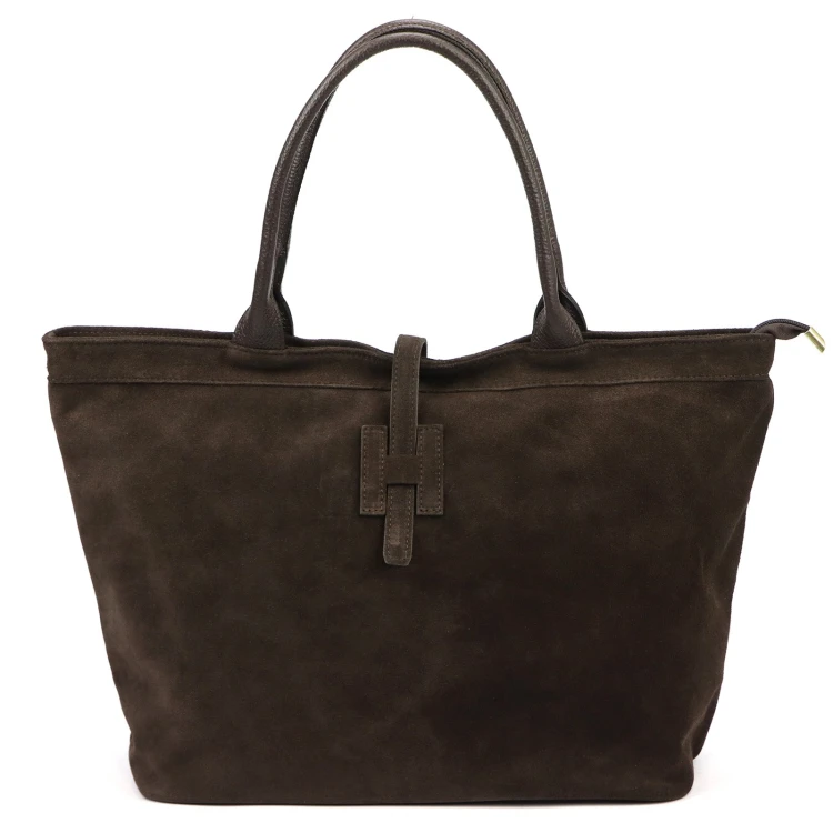 Duża zamszowa torebka shopper Luka 25-007 D 2w1