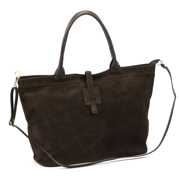 Duża zamszowa torebka shopper Luka 25-007 D 2w1