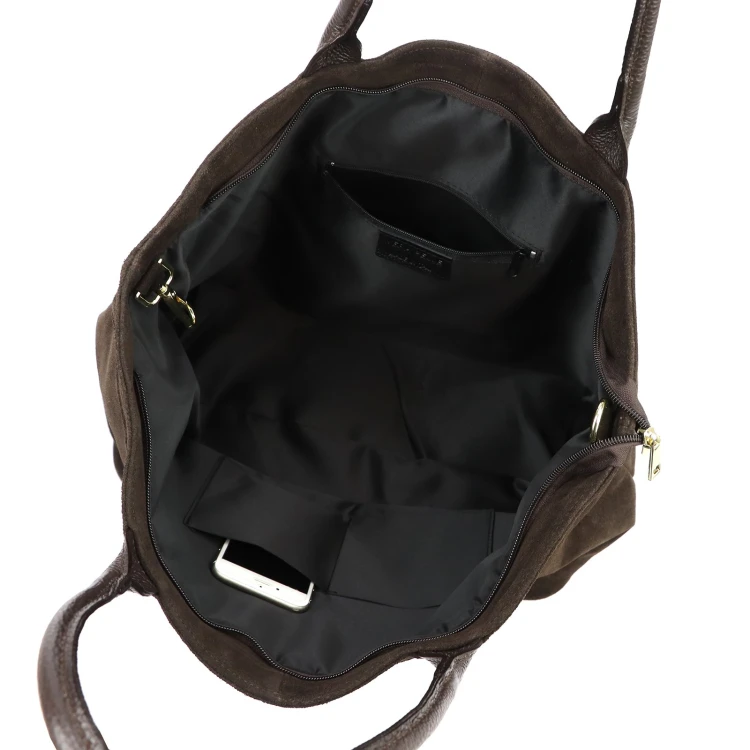 Duża zamszowa torebka shopper Luka 25-007 D 2w1