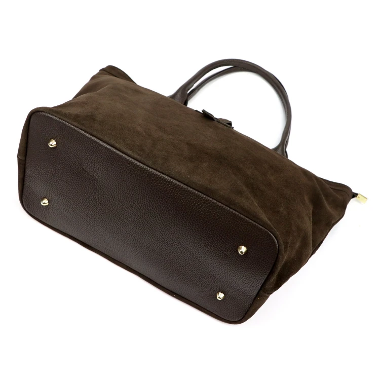 Duża zamszowa torebka shopper Luka 25-007 D 2w1