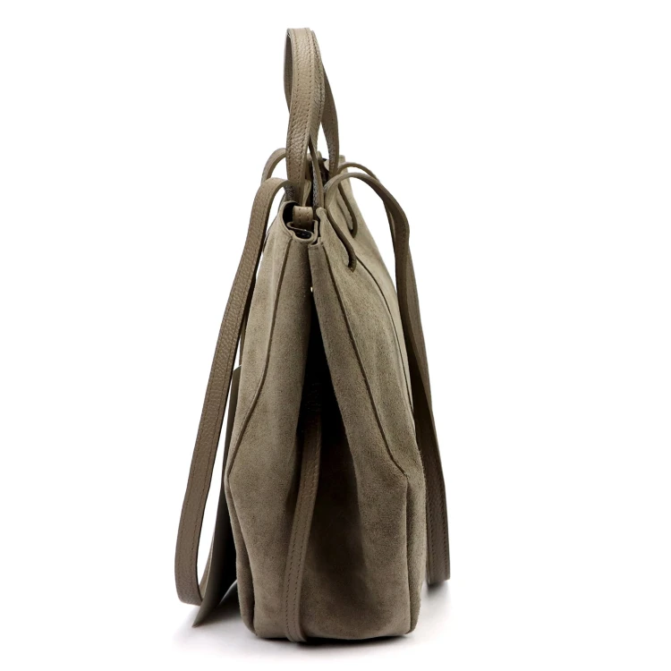 Duża zamszowa torebka shopper Luka 24-082 D z kosmetyczką