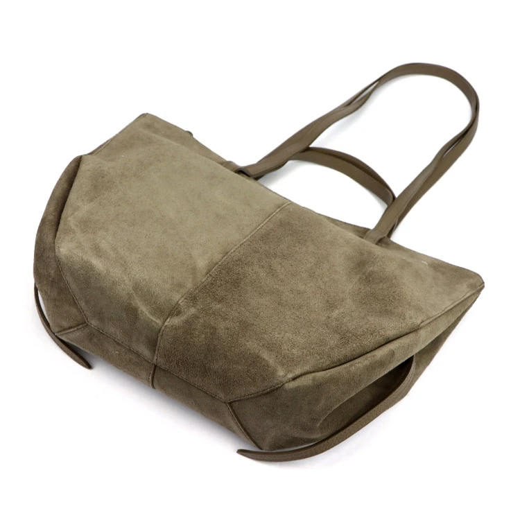 Duża zamszowa torebka shopper Luka 24-082 D z kosmetyczką