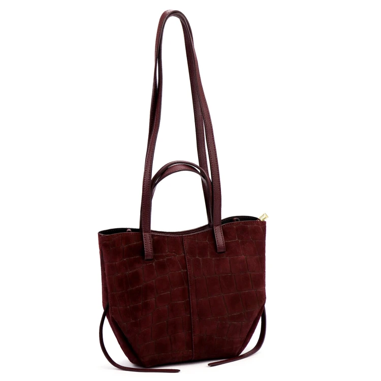 Skórzana torebka shopper Luka 24-082 CROCO z tłoczeniem