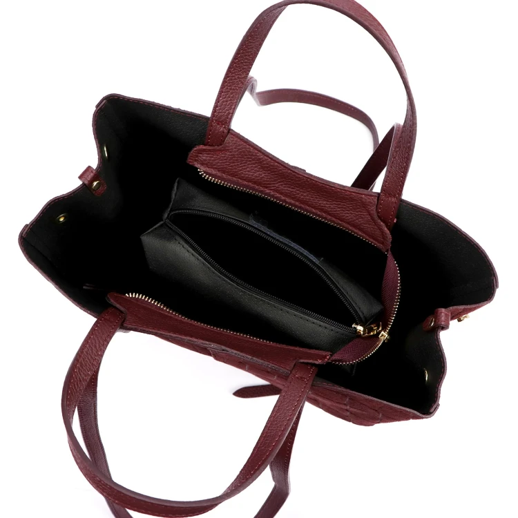 Skórzana torebka shopper Luka 24-082 CROCO z tłoczeniem