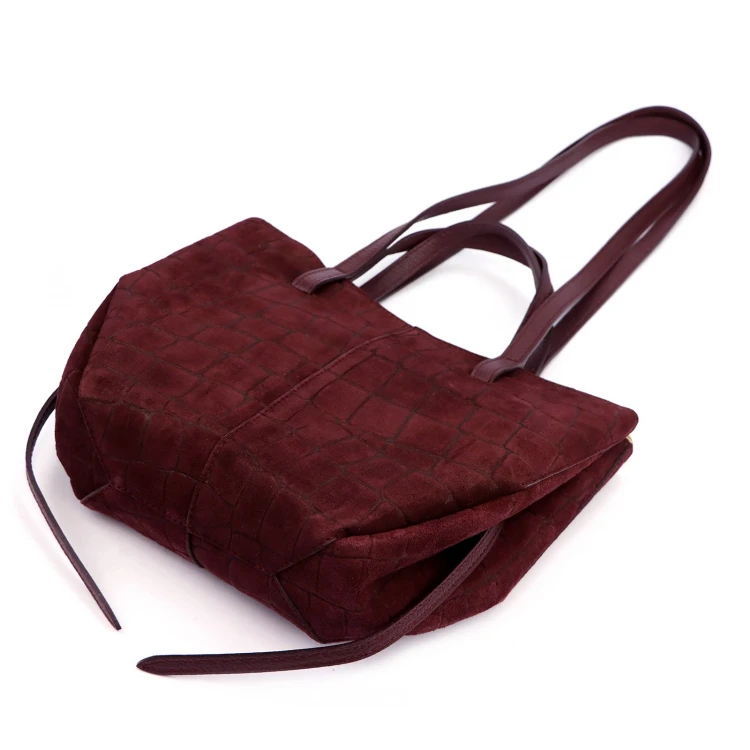 Skórzana torebka shopper Luka 24-082 CROCO z tłoczeniem