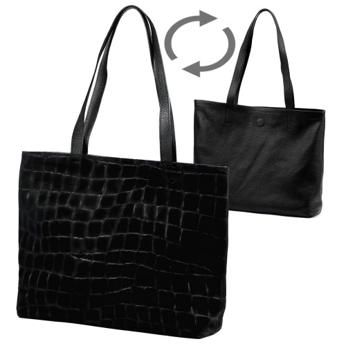 Skórzana torebka na ramię Luka 26-158 CROCO DOUBLE A4