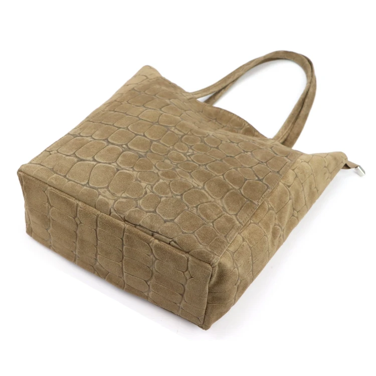 Duża skórzana torebka shopper Luka 26-084 Croco mieszcząca A4